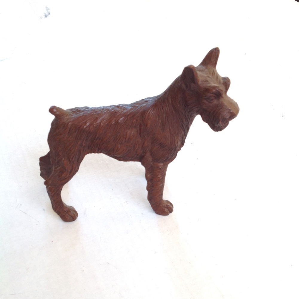 Schnauzer Dog Figurine Brown Resin 6 In Tall Home Decor Animal‎